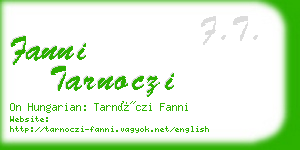 fanni tarnoczi business card